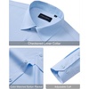 Alimens & Gentle Dress Shirt for Men Blue Long Sleeve Wrinkle Free Shirt | Business,Breathable,Full Sleeve,Button Down Shirt,Stretch,Polyester,Plaid Collar,No Iron,Wedding,Casual,Prom,Travel,Church