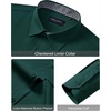 Alimens & Gentle Dress Shirts for Men Green Long Sleeve Button Down Shirt | Office,Wedding,Button Up,Stretch,Polyester,Wrinkle Free,Plaid Collar,Breathable,Church,Casual,Travel,Business