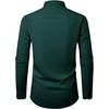 Alimens & Gentle Green Dress Shirt Men Long Sleeve Stretch Solid Shirt | Church,Formal,Concert,Graduation,Wrinkle Free,Polyester,No Iron,Plaid Collar,Breathable,Wedding,Casual,Business,Travel,Club
