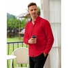 Alimens & Gentle Mens Dress Shirt Long Sleeve Button Down Shirt with Pocket | Anniversary,Concert,Wrinkle Free,Button Down Shirt,Plaid Collar,Pocket,Full Sleeve,Breathable,Casual,Travel,Office,Church
