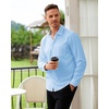 Alimens & Gentle Mens Dress Shirts Long Sleeve Stretch Button Down Shirt | Breathable,Graduation,Semi Formal,Wrinkle Free,Stretch,Polyester,Plaid Collar,Pocket,No Iron,Church,Wedding,Prom,Work,Casual