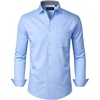 Alimens & Gentle Mens Blue Dress Shirts Long Sleeve Wrinkle Free Shirt | Business,Breathable,Full Sleeve,Button Down Shirt,Stretch,Polyester,Plaid Collar,No Iron,Wedding,Casual,Prom,Travel,Church