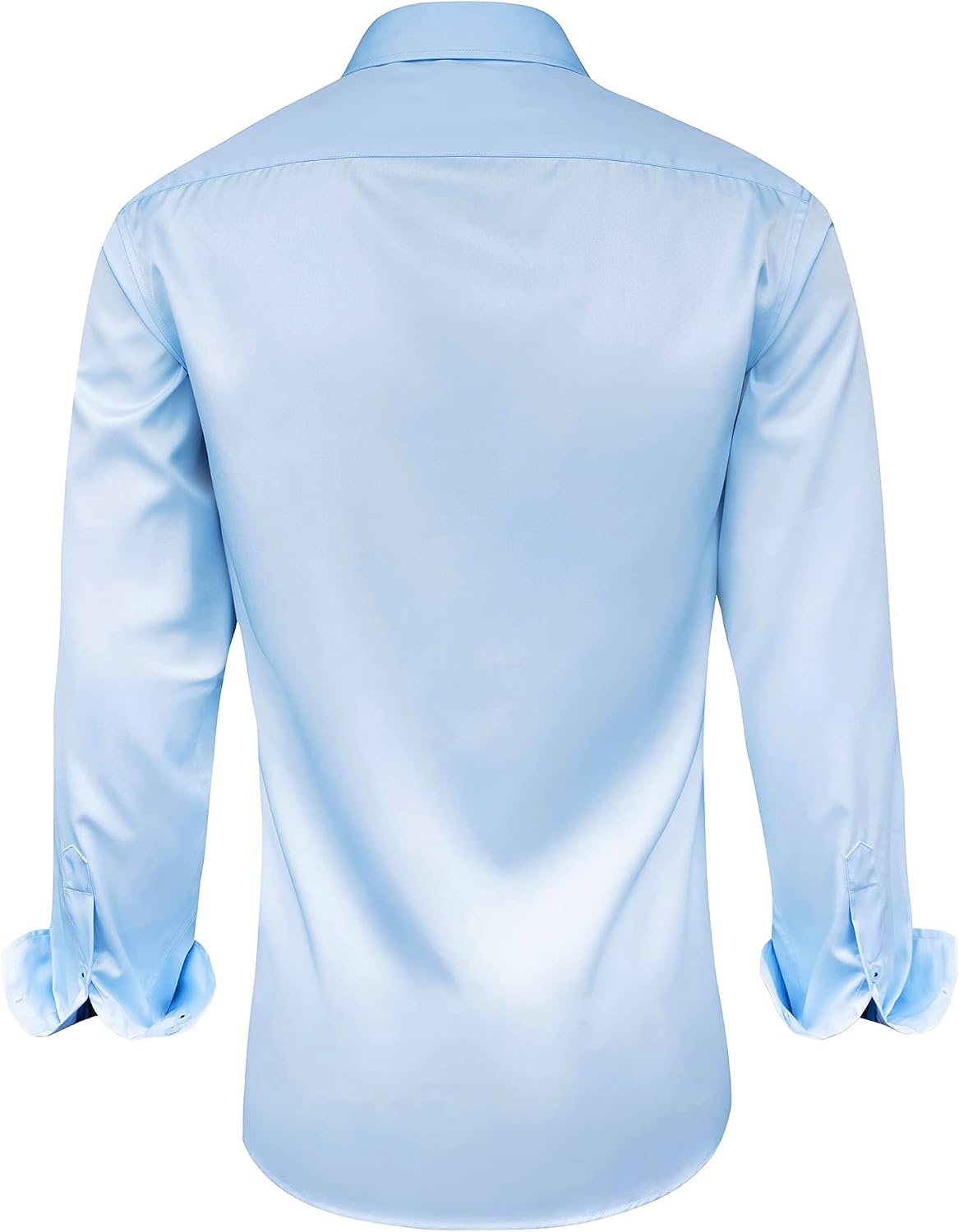 image:imageMens Dress Shirt Long Sleeve Wrinkle Free Button Down Shirt Business Casual No Iron Contrast Color Collar Cuffs Formal Casual Versatile Graduation Office Party Regular Fit Breathable No FadingBlue