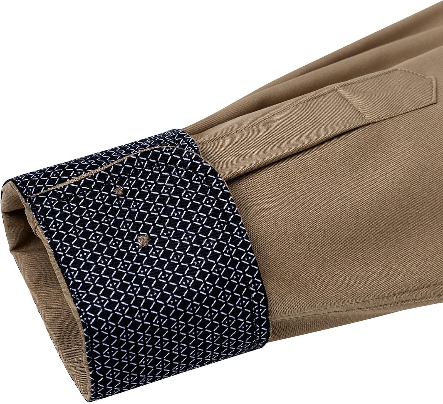 image:imageMens Dress Shirt Long Sleeve Wrinkle Free Button Down Shirt Business Casual No Iron Contrast Color Collar Cuffs Formal Casual Versatile Graduation Office Party Regular Fit Breathable No FadingCamel