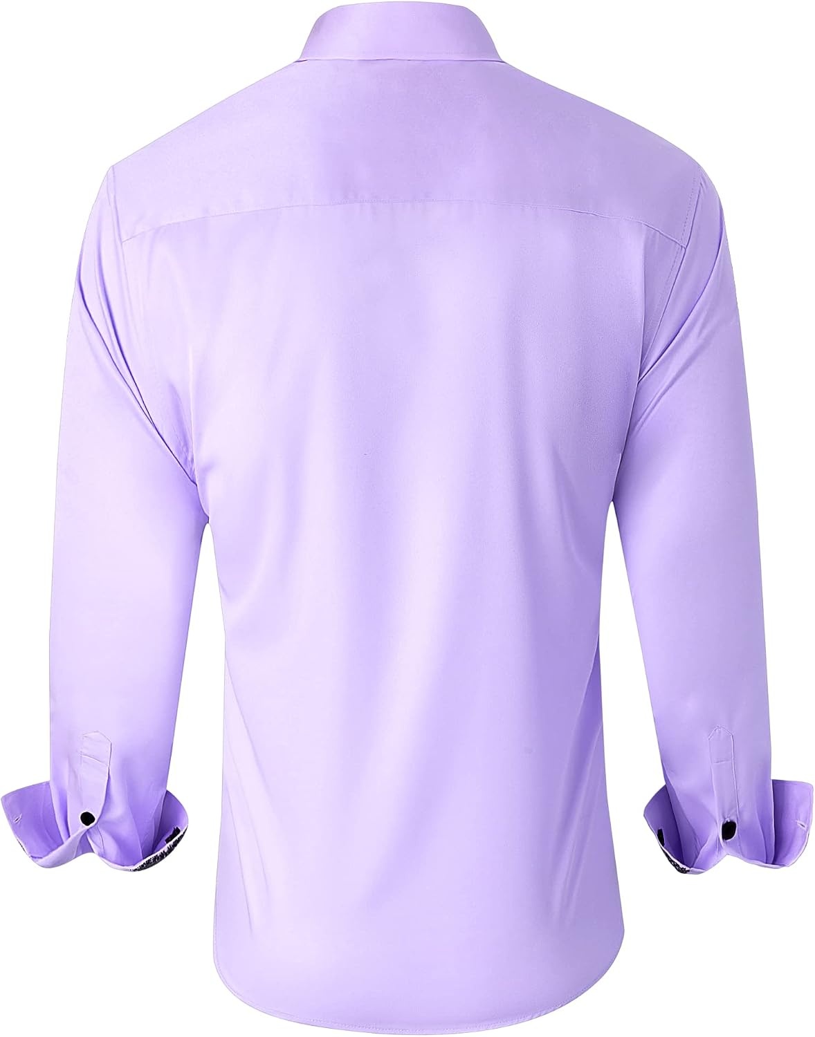 image:imageMens Dress Shirt Long Sleeve Wrinkle Free Button Down Shirt Business Casual No Iron Contrast Color Collar Cuffs Formal Casual Versatile Graduation Office Party Regular Fit Breathable No FadingLight Purple