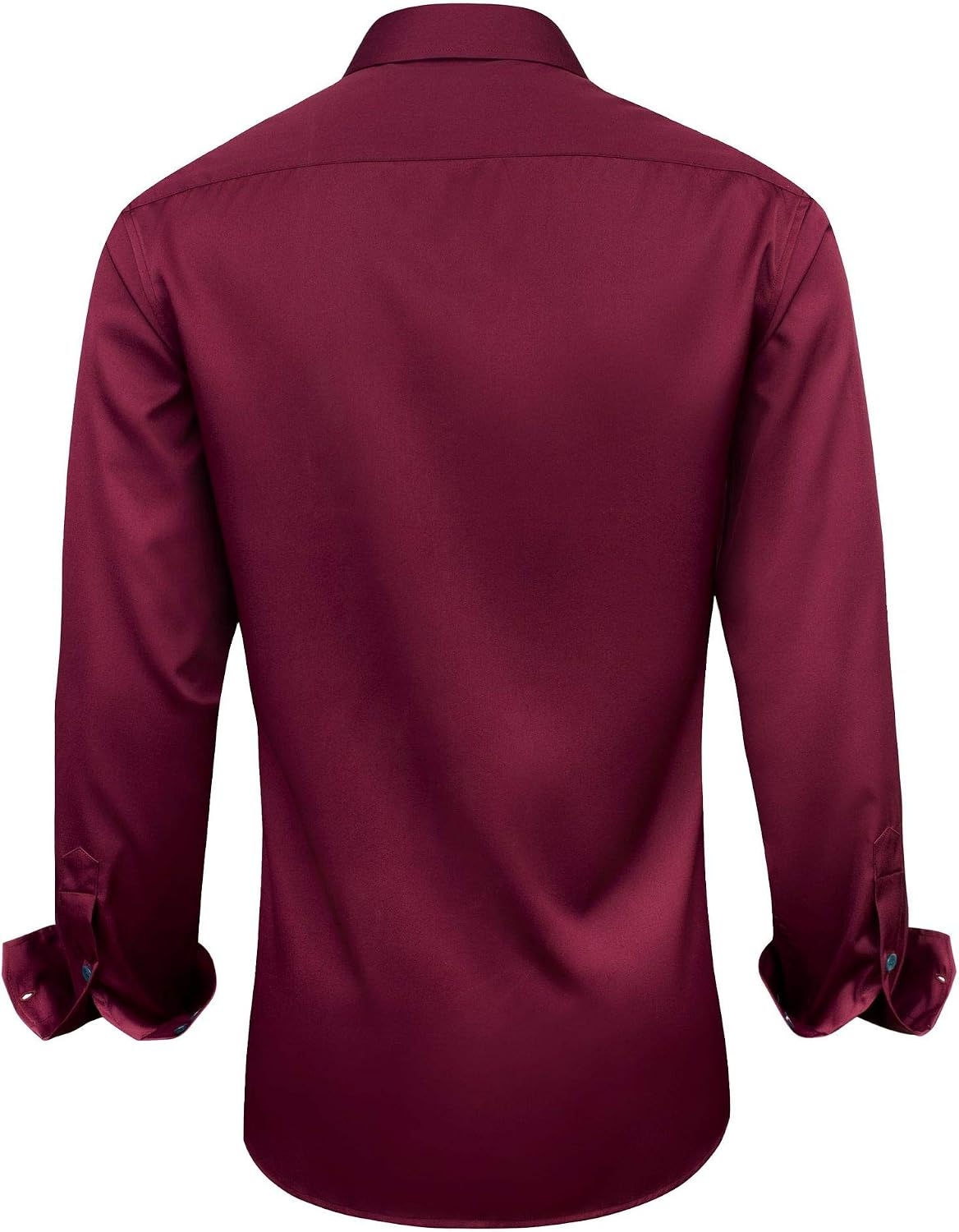 image:imageMens Dress Shirt Long Sleeve Wrinkle Free Button Down Shirt Business Casual No Iron Contrast Color Collar Cuffs Formal Casual Versatile Graduation Office Party Regular Fit Breathable No FadingWine Red