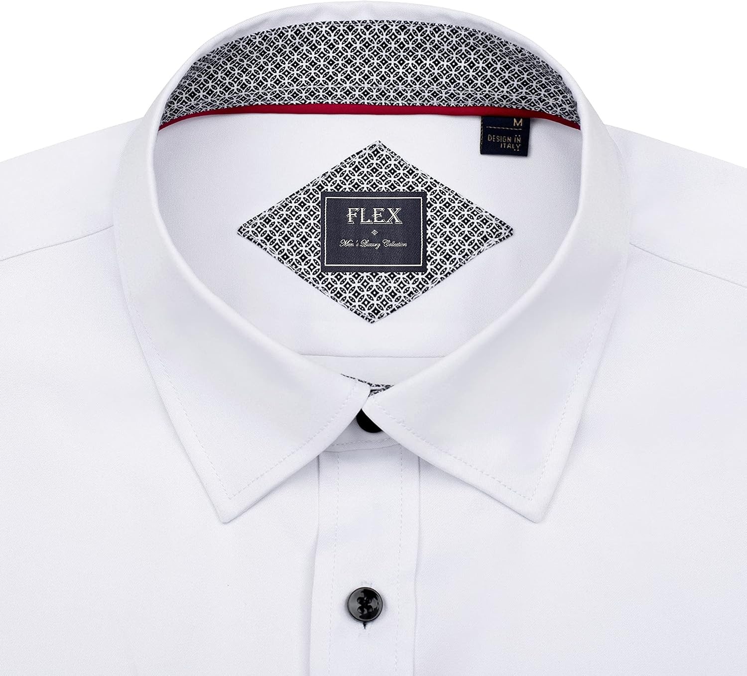 image:imageMens Dress Shirt Long Sleeve Wrinkle Free Button Down Shirt Business Casual No Iron Contrast Color Collar Cuffs Formal Casual Versatile Graduation Office Party Regular Fit Breathable No FadingWhite