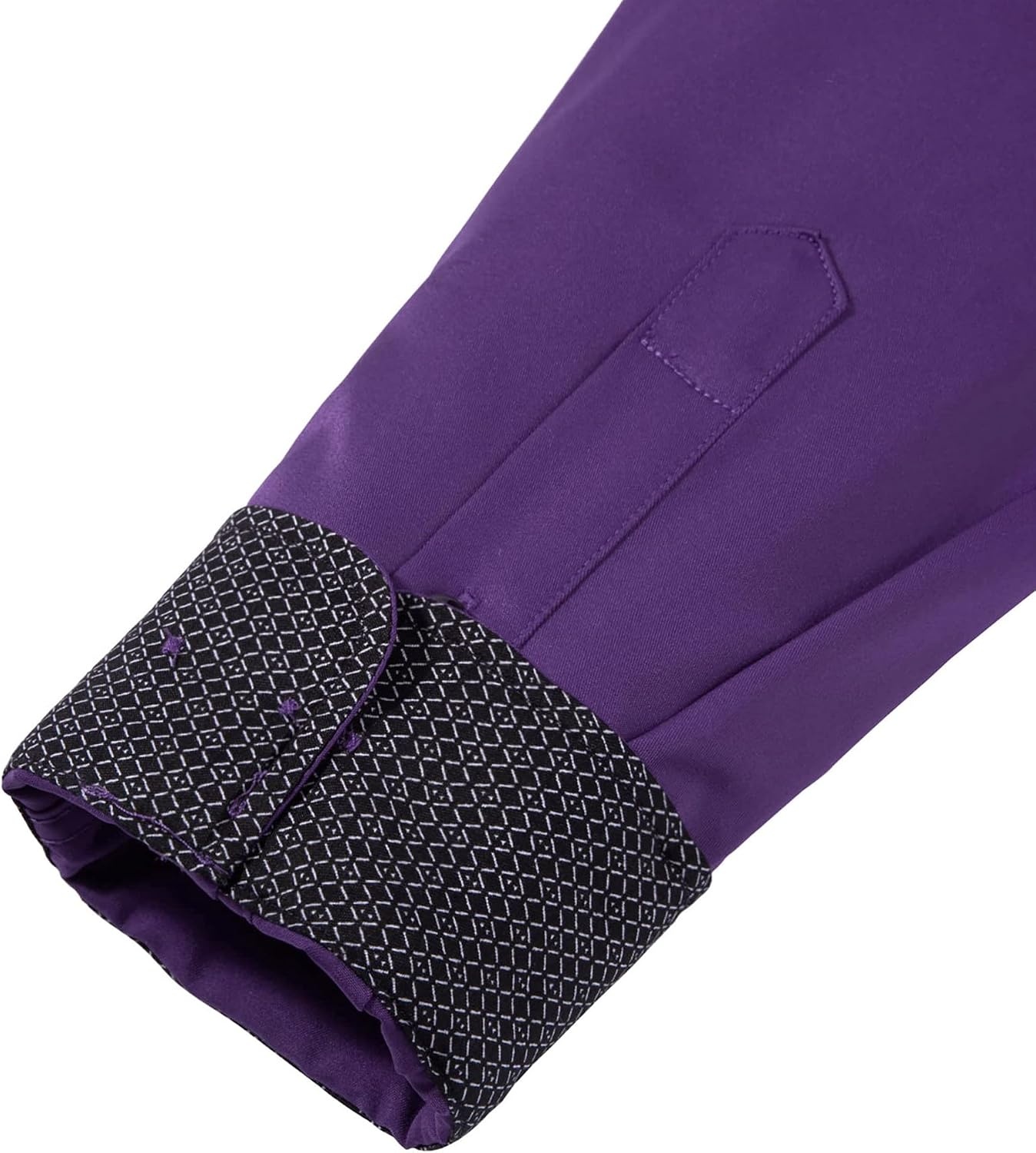image:imageMens Dress Shirt Long Sleeve Wrinkle Free Button Down Shirt Business Casual No Iron Contrast Color Collar Cuffs Formal Casual Versatile Graduation Office Party Regular Fit Breathable No FadingPurple