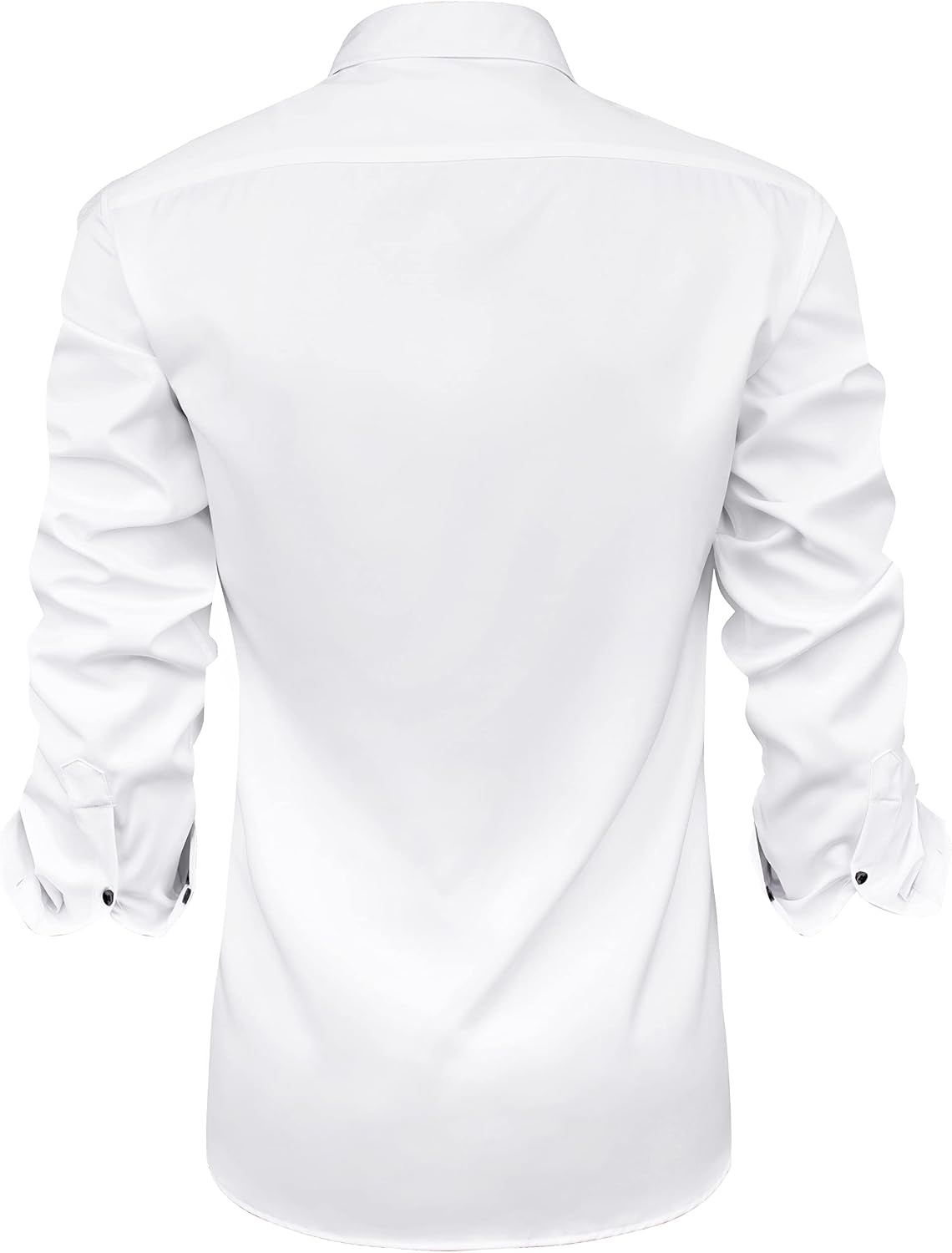 image:imageMens Dress Shirt Long Sleeve Wrinkle Free Button Down Shirt Business Casual No Iron Contrast Color Collar Cuffs Formal Casual Versatile Graduation Office Party Regular Fit Breathable No FadingWhite