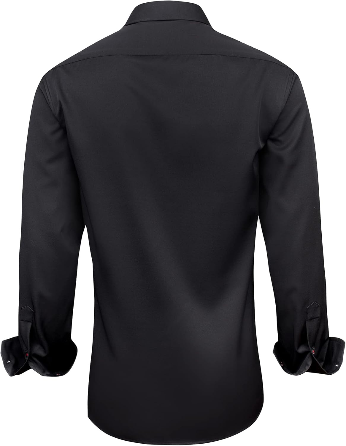 image:imageMens Dress Shirt Long Sleeve Wrinkle Free Button Down Shirt Business CasualBlack Red