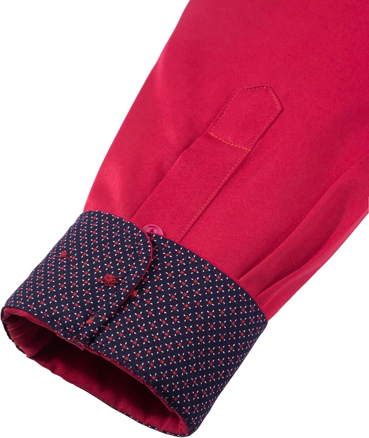 image:imageMens Dress Shirt Long Sleeve Wrinkle Free Button Down Shirt Business CasualBright Red