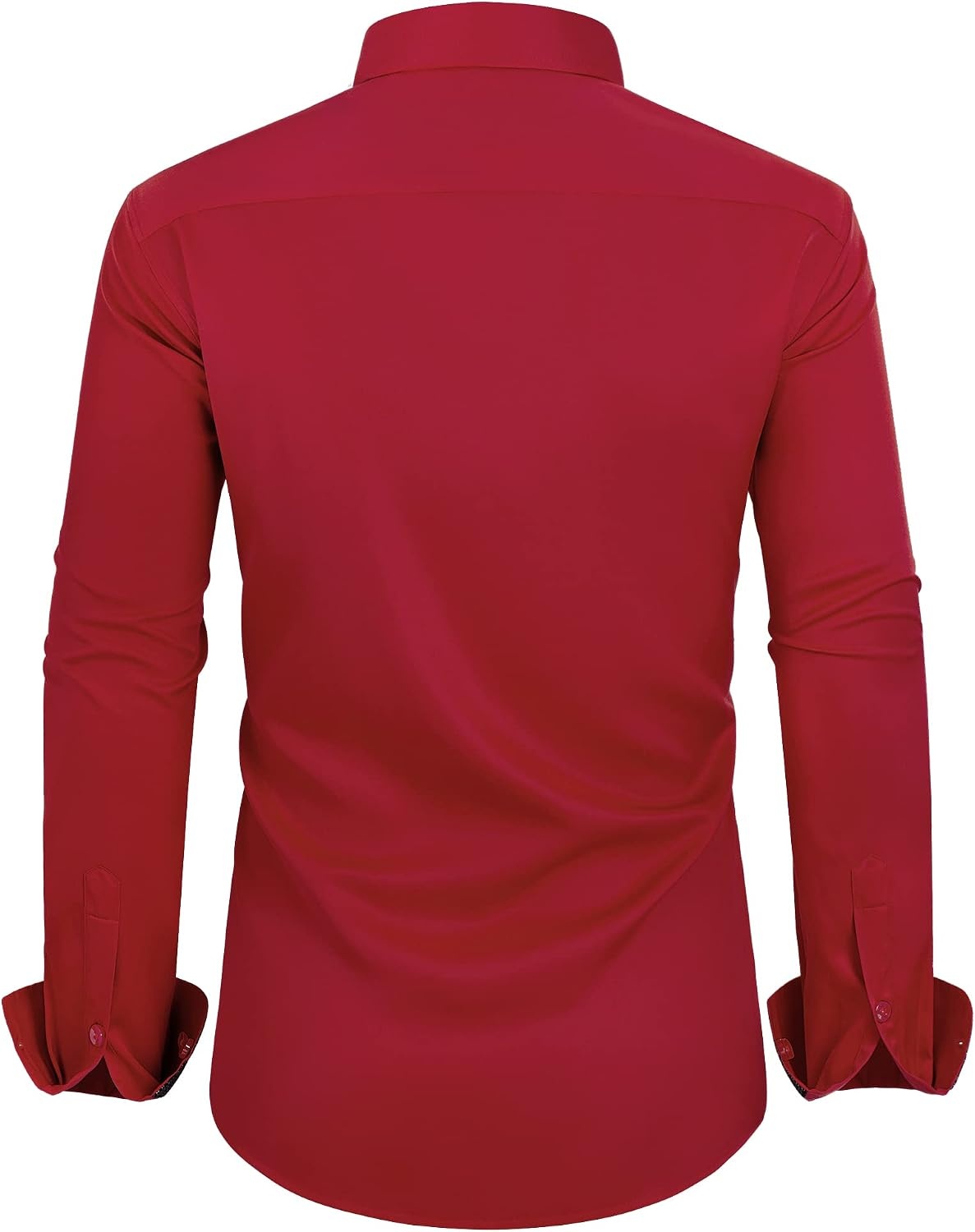 image:imageMens Dress Shirt Long Sleeve Wrinkle Free Button Down Shirt Business CasualBright Red