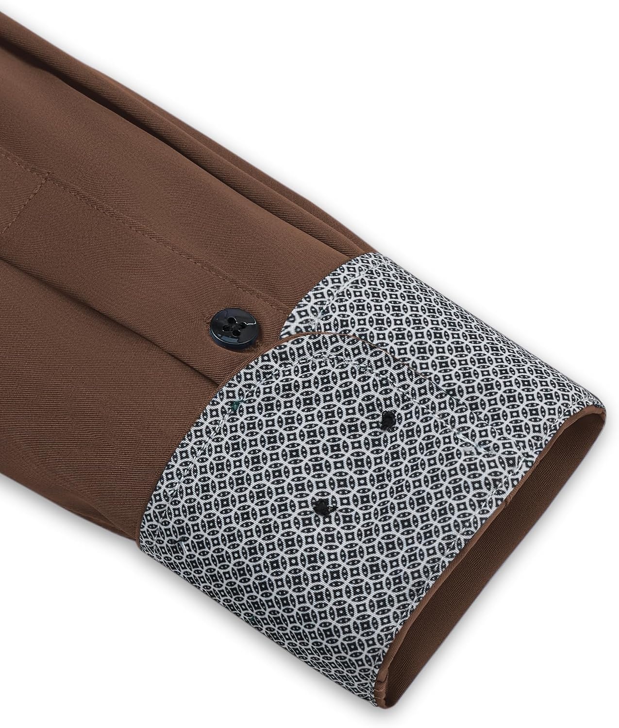 image:imageMens Dress Shirt Long Sleeve Wrinkle Free Button Down Shirt Business CasualBrown