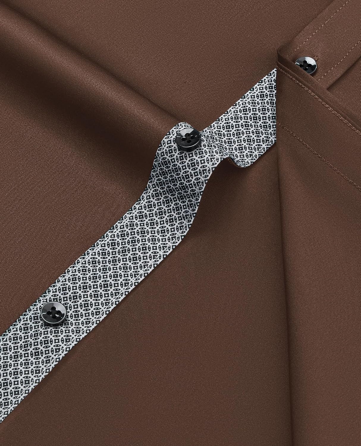 image:imageMens Dress Shirt Long Sleeve Wrinkle Free Button Down Shirt Business CasualBrown