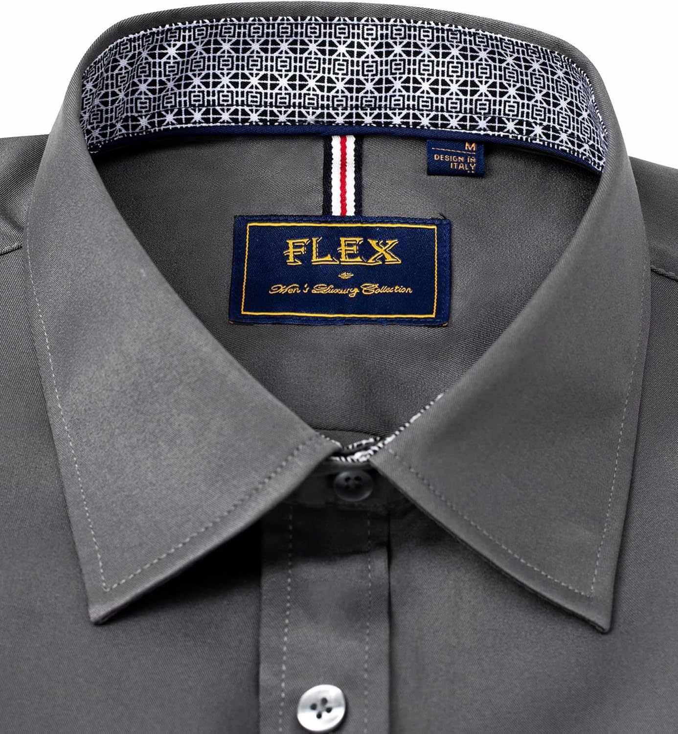 image:imageMens Dress Shirt Long Sleeve Wrinkle Free Button Down Shirt Business CasualGrey