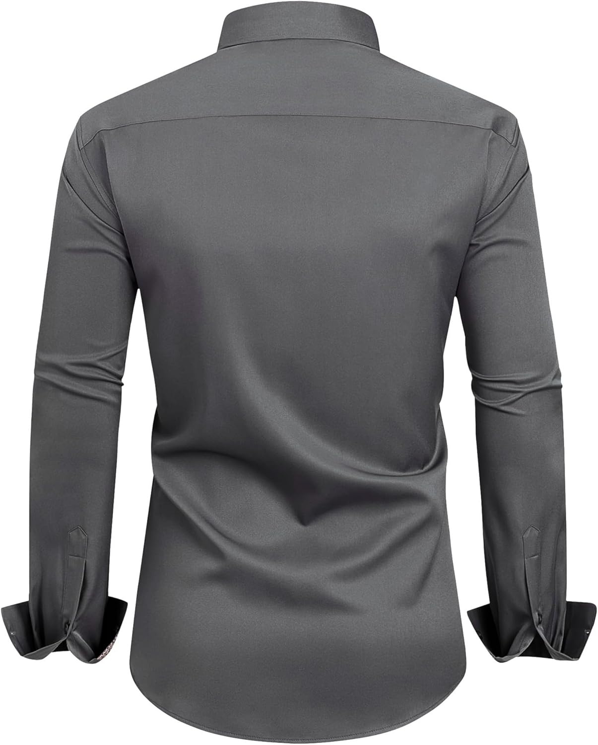 image:imageMens Dress Shirt Long Sleeve Wrinkle Free Button Down Shirt Business CasualGrey