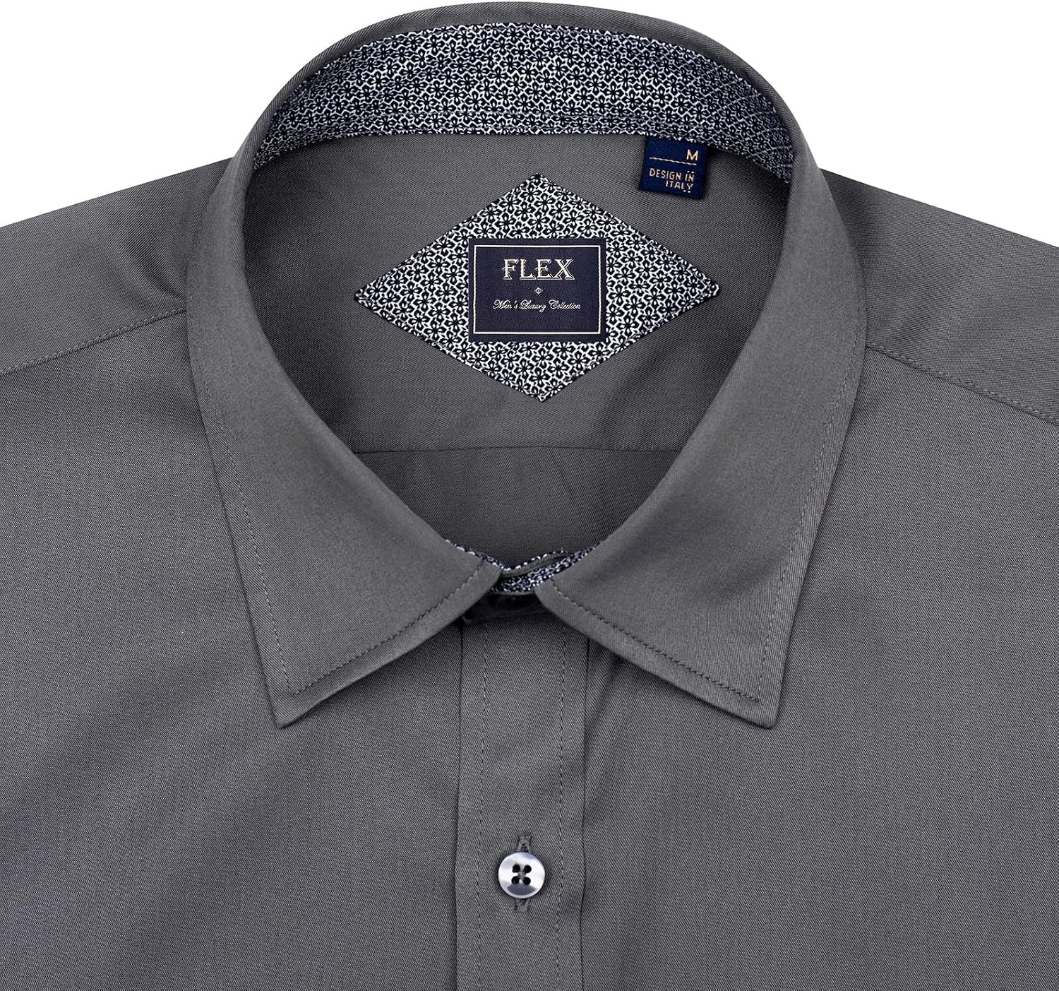 image:imageMens Dress Shirt Long Sleeve Wrinkle Free Button Down Shirt Business CasualGrey Black
