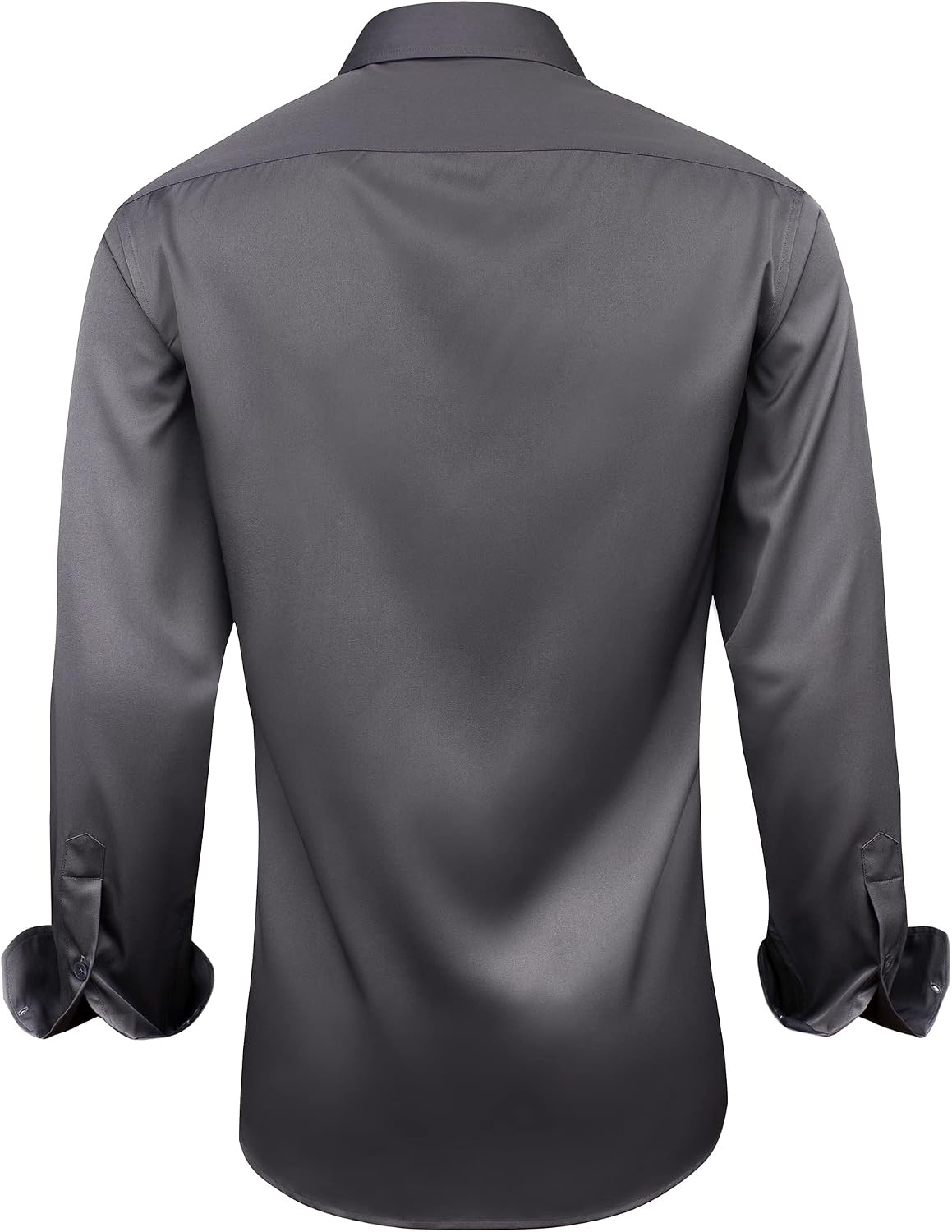 image:imageMens Dress Shirt Long Sleeve Wrinkle Free Button Down Shirt Business CasualGrey Black