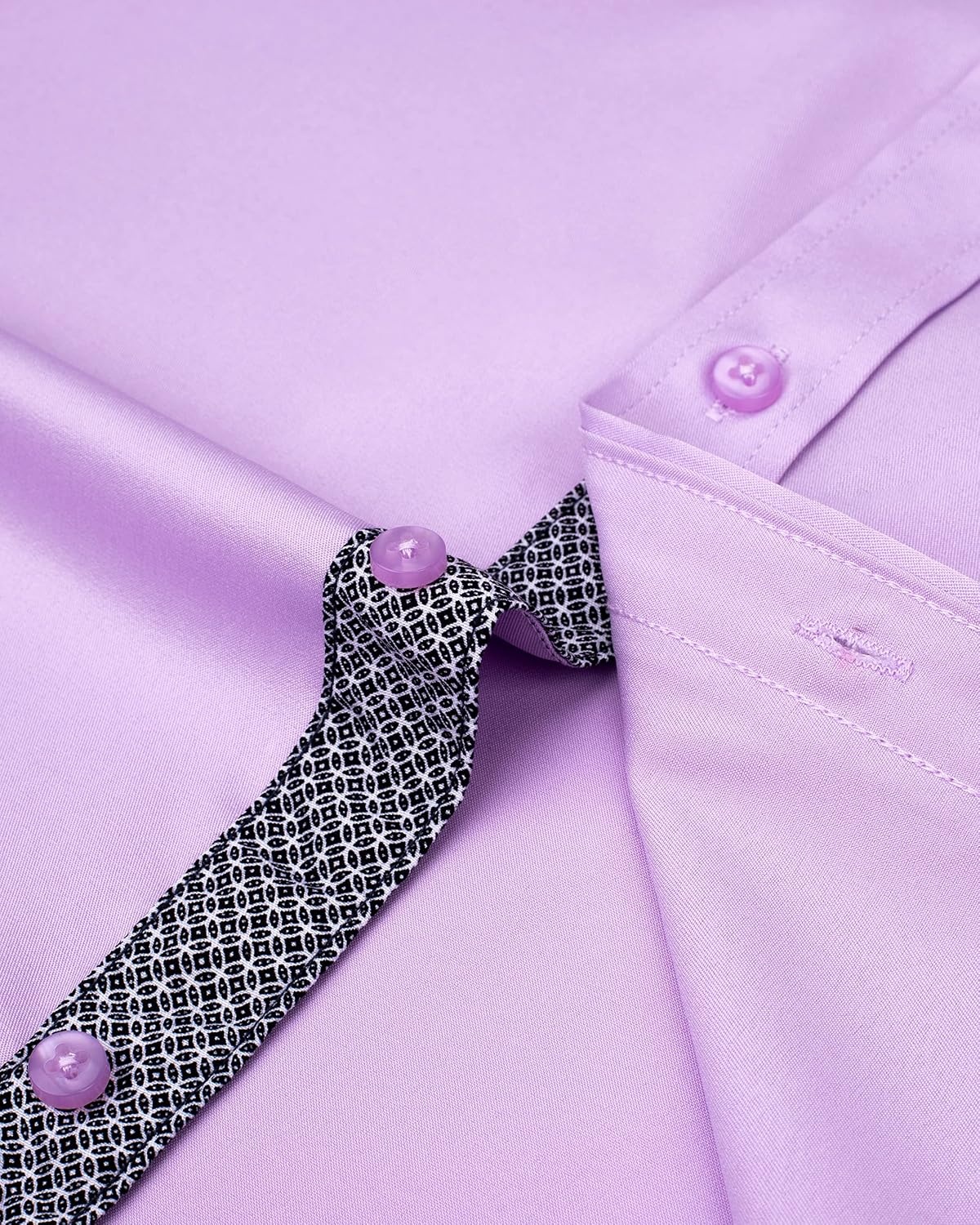 image:imageMens Dress Shirt Long Sleeve Wrinkle Free Button Down Shirt Business CasualLight Purple