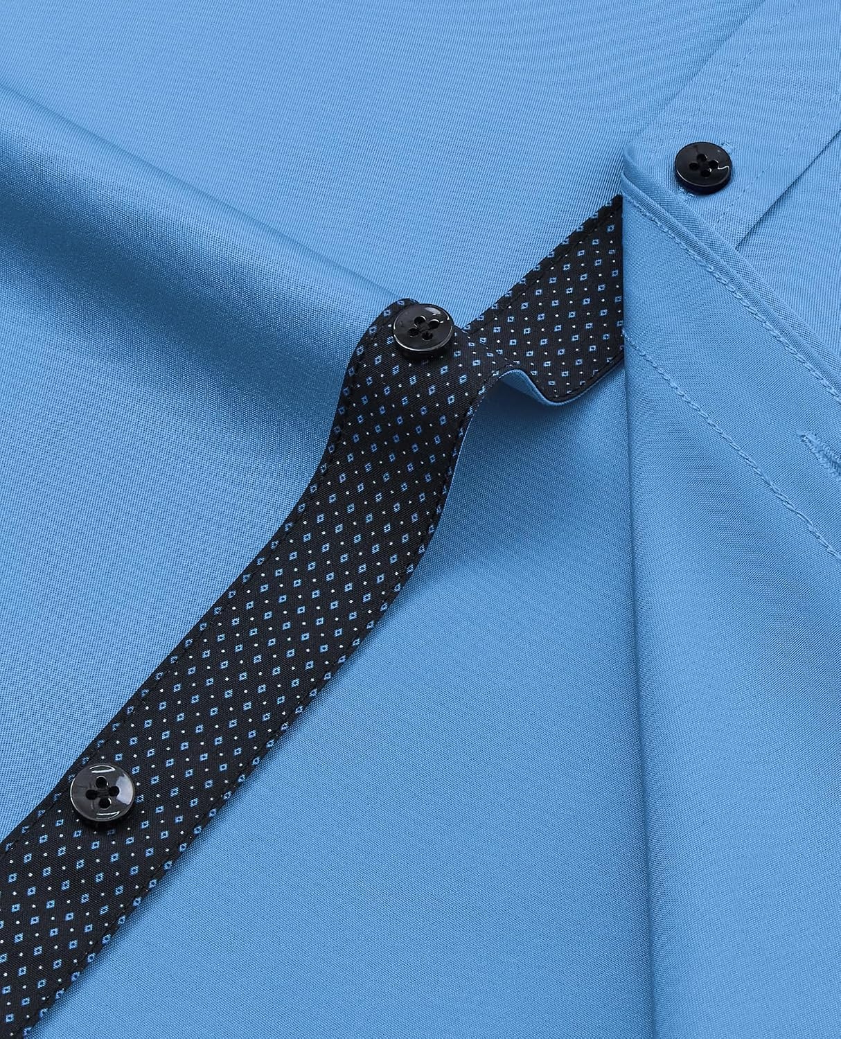 image:imageMens Dress Shirt Long Sleeve Wrinkle Free Button Down Shirt Business CasualMisty Blue