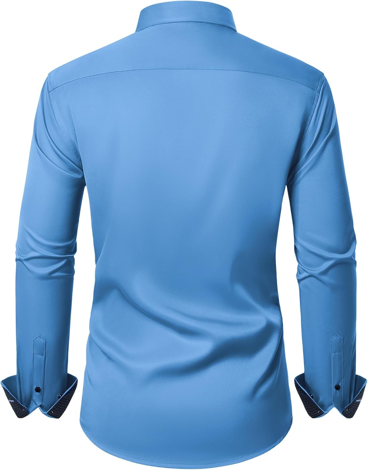 image:imageMens Dress Shirt Long Sleeve Wrinkle Free Button Down Shirt Business CasualMisty Blue
