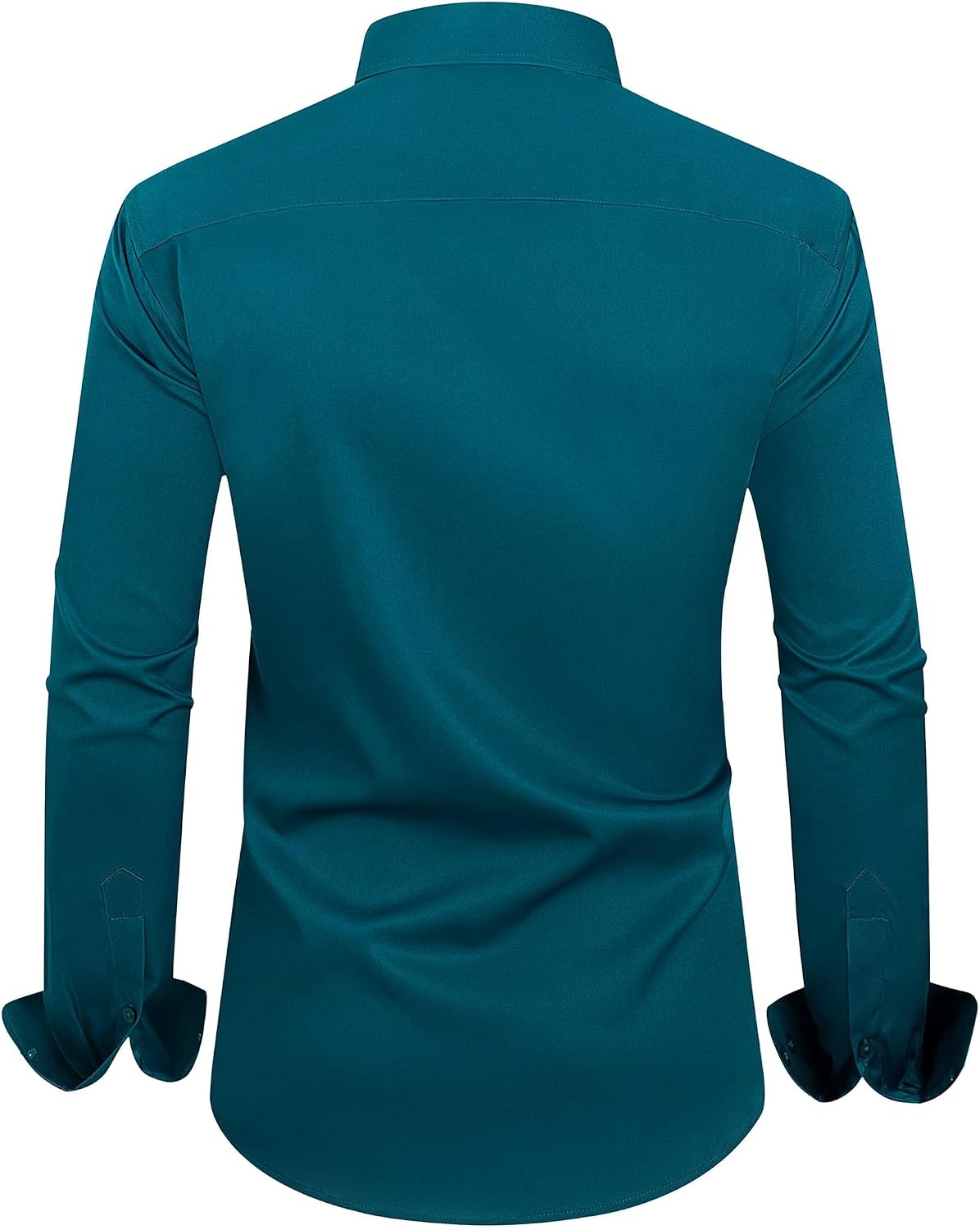 image:imageMens Dress Shirt Long Sleeve Wrinkle Free Button Down Shirt Business CasualPeacock