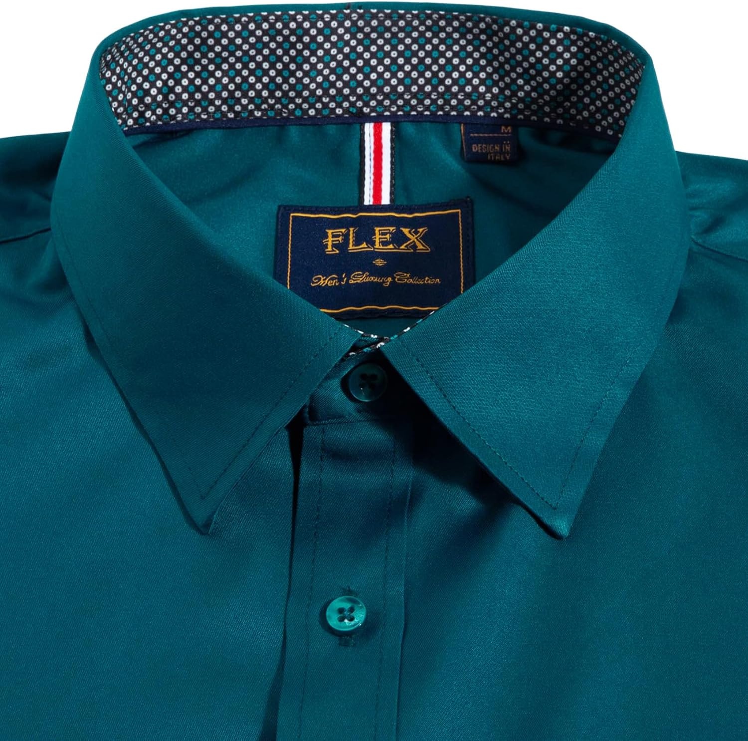 image:imageMens Dress Shirt Long Sleeve Wrinkle Free Button Down Shirt Business CasualPeacock