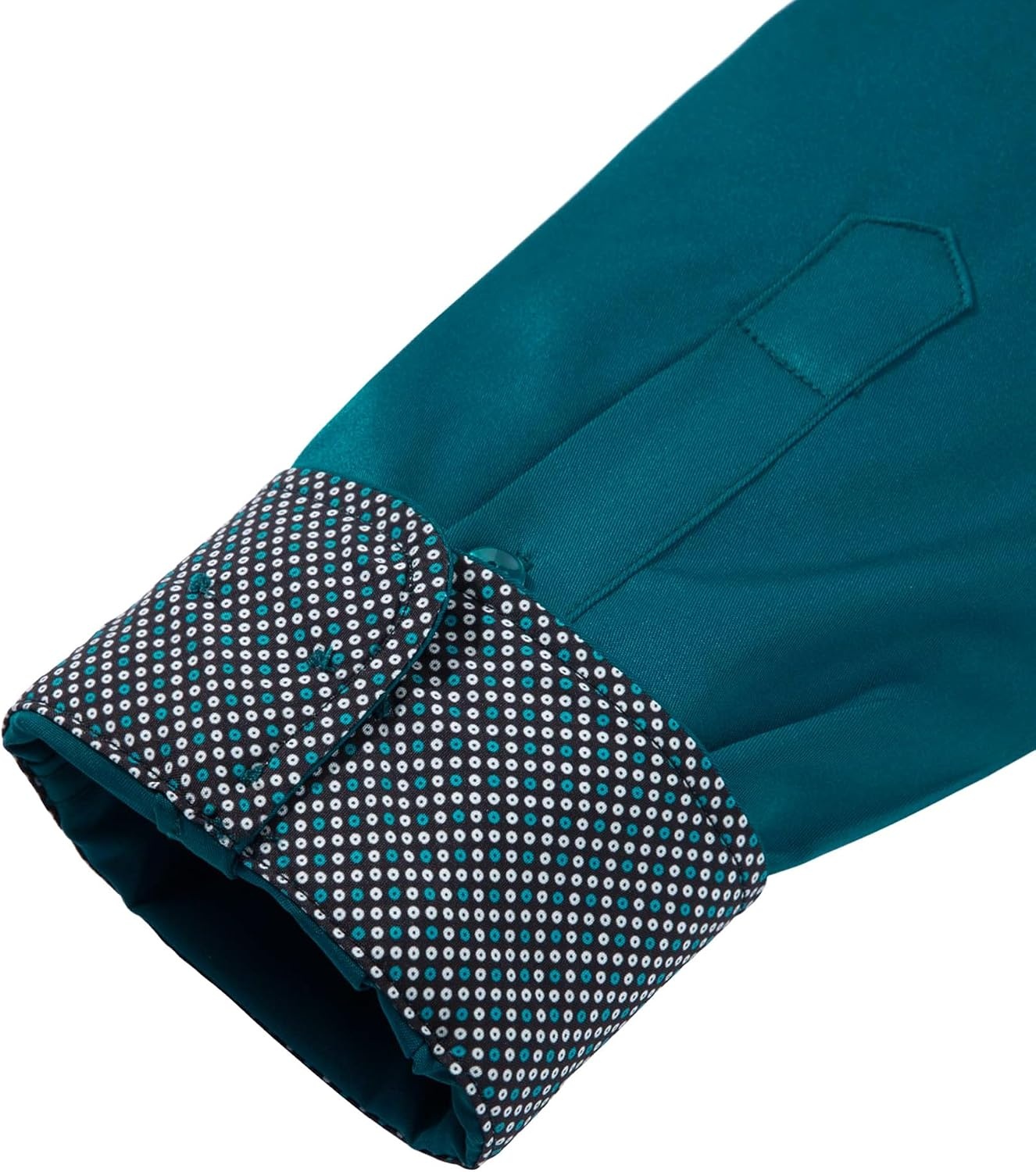 image:imageMens Dress Shirt Long Sleeve Wrinkle Free Button Down Shirt Business CasualPeacock