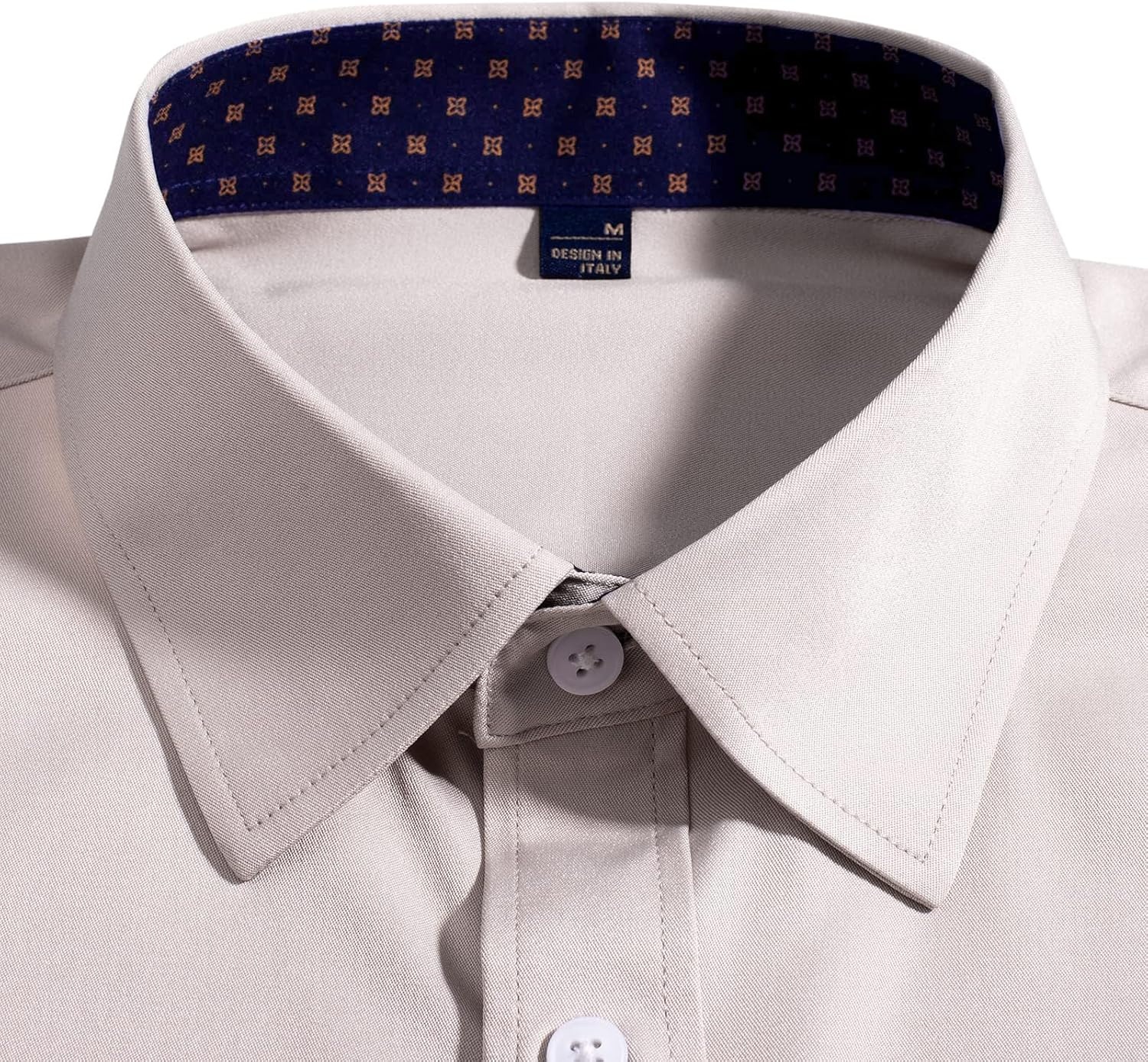 image:imageMens Dress Shirt Long Sleeve Wrinkle Free Button Down Shirt Business CasualTan
