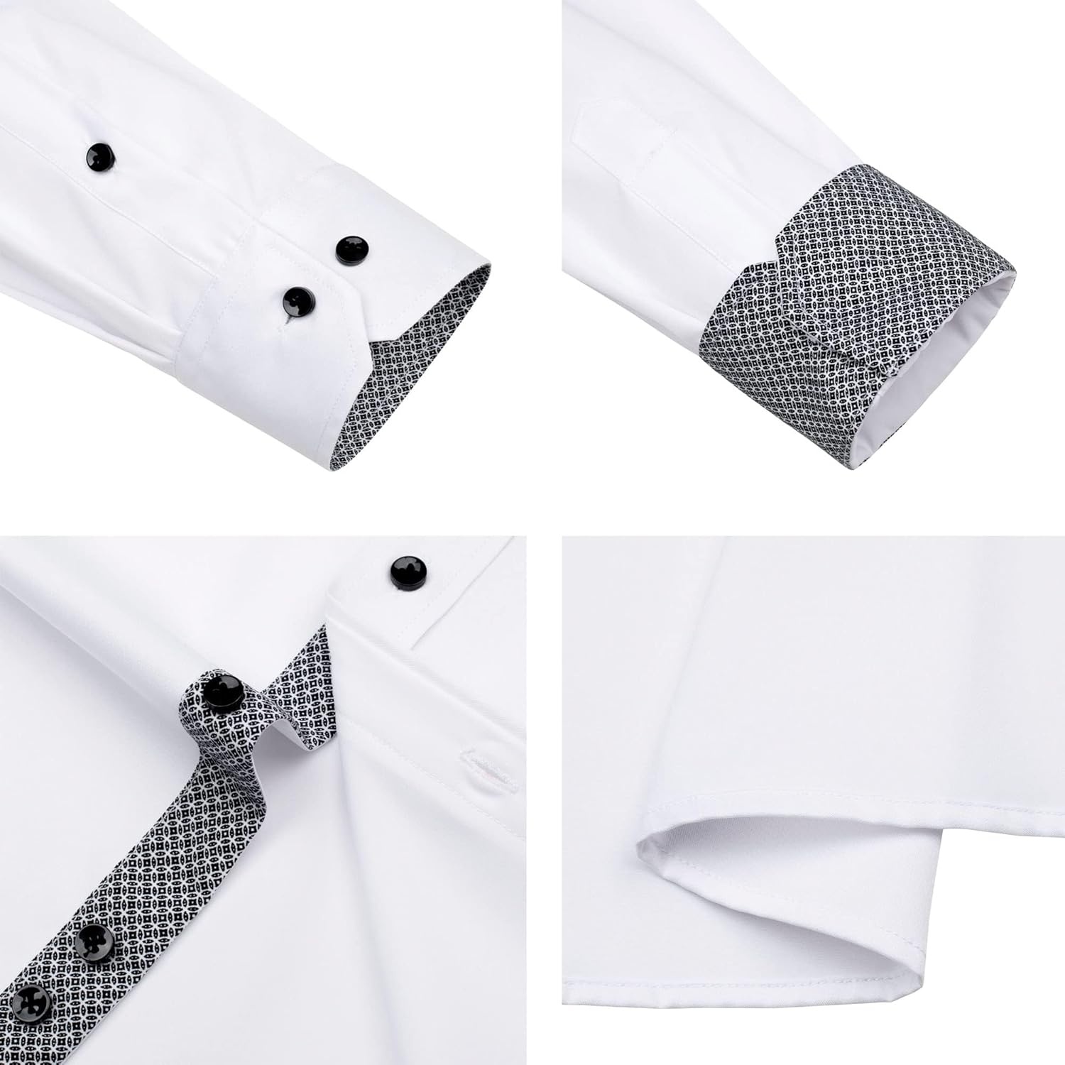 image:imageMens Dress Shirt Long Sleeve Wrinkle Free Button Down Shirt Business CasualWhite