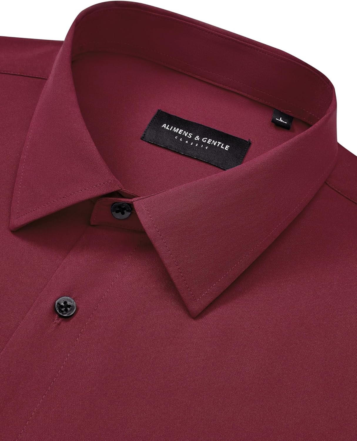 image:imageMens Dress Shirts Long Sleeve Wrinkle Free Business Button Up Shirts Non Iron Stretch Spread Collar Regular Fit for Business Casual Wedding Office Workwear Dinners Funeral Formal OccasionBurgundy
