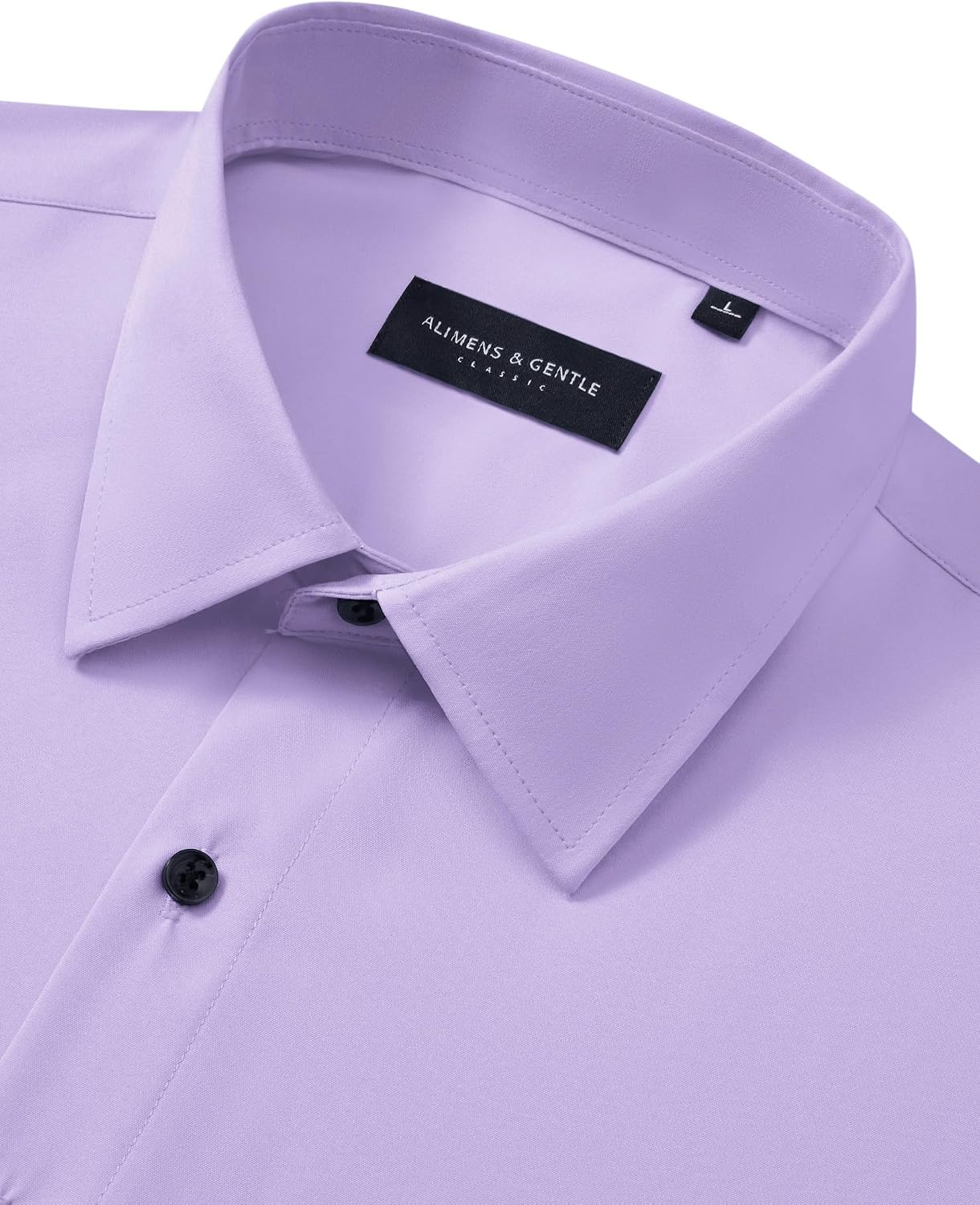 image:imageMens Dress Shirts Long Sleeve Wrinkle Free Business Button Up Shirts Non Iron Stretch Spread Collar Regular Fit for Business Casual Wedding Office Workwear Dinners Funeral Formal OccasionLavender