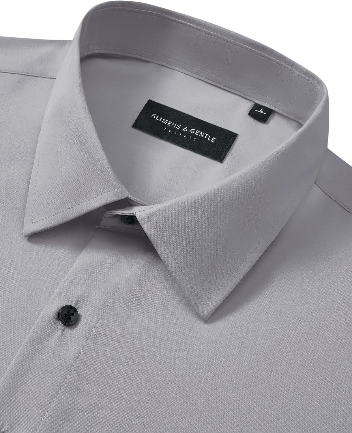 image:imageMens Dress Shirts Long Sleeve Wrinkle Free Business Button Up Shirts Non Iron Stretch Spread Collar Regular Fit for Business Casual Wedding Office Workwear Dinners Funeral Formal OccasionGrey