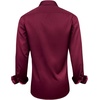 Mens Dress Shirt Long Sleeve Wrinkle Free Button Down Shirt Business Casual | No Iron, Contrast Color Collar Cuffs, Formal Casual, Versatile, Graduation Office Party, Regular Fit, Breathable, No Fading(Wine Red)