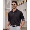 Mens Dress Shirt Long Sleeve Wrinkle Free Button Down Shirt Business Casual(Black)
