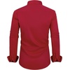 Mens Dress Shirt Long Sleeve Wrinkle Free Button Down Shirt Business Casual(Bright Red)