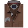 Mens Dress Shirt Long Sleeve Wrinkle Free Button Down Shirt Business Casual(Brown)