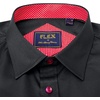 Mens Dress Shirt Long Sleeve Wrinkle Free Button Down Shirt Business Casual(Flex Black Red)