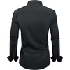 Mens Dress Shirt Long Sleeve Wrinkle Free Button Down Shirt Business Casual(Flex Black Red)