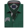 Mens Dress Shirt Long Sleeve Wrinkle Free Button Down Shirt Business Casual(Green)