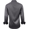 Mens Dress Shirt Long Sleeve Wrinkle Free Button Down Shirt Business Casual(Grey Black)