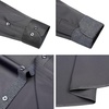 Mens Dress Shirt Long Sleeve Wrinkle Free Button Down Shirt Business Casual(Grey Black)