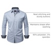 Mens Dress Shirt Long Sleeve Wrinkle Free Button Down Shirt Business Casual(Light Blue)