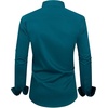 Mens Dress Shirt Long Sleeve Wrinkle Free Button Down Shirt Business Casual(Peacock)
