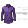 Mens Dress Shirt Long Sleeve Wrinkle Free Button Down Shirt Business Casual(Purple)