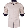 Mens Dress Shirt Long Sleeve Wrinkle Free Button Down Shirt Business Casual(Tan)