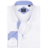 Mens Dress Shirt Long Sleeve Wrinkle Free Button Down Shirt Business Casual(White Blue)