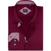 Mens Dress Shirt Long Sleeve Wrinkle Free Button Down Shirt Business Casual(Wine Red)