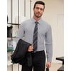 Men’s Dress Shirts Long Sleeve Wrinkle Free Business Button Up Shirts | Non Iron Stretch, Spread Collar Regular Fit, for Business Casual Wedding Office Workwear Dinners Funeral Formal Occasion(Grey)