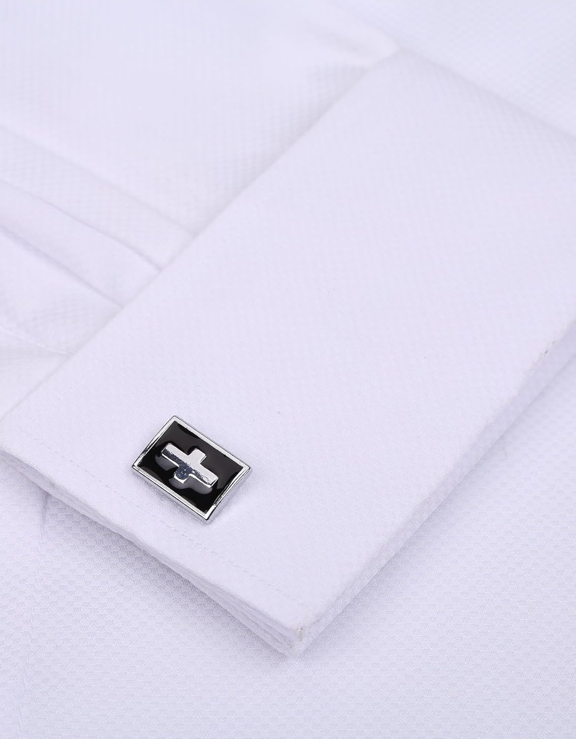 image:imageMens Dress Shirts French Cuff Regular Fit Formal Tuxedo Cufflinks Shirt French cuff Cufflinks shirt Long sleeve Regular fit for Wedding Prom Business Fathers day Evening Formal occasionWhite